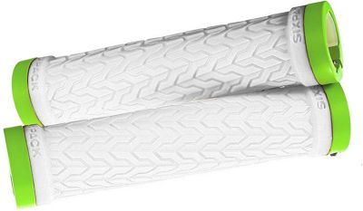Sixpack Racing S-Trix Lock-On Grips - WHITE-GREEN, WHITE-GREEN
