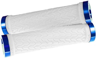 Sixpack Racing S-Trix Lock-On Grips - Blanc/Bleu, Blanc/Bleu