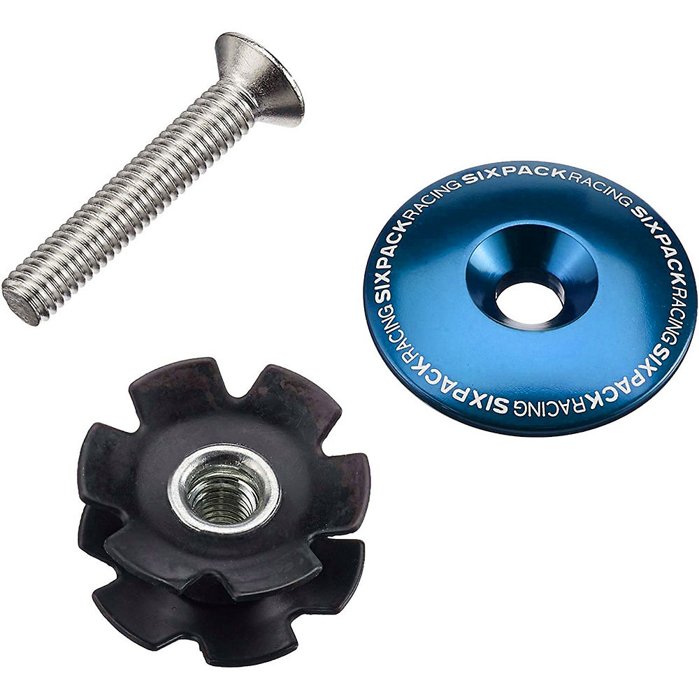 Sixpack Racing Standard Top Cap - Bleu - 1.1/8, Bleu