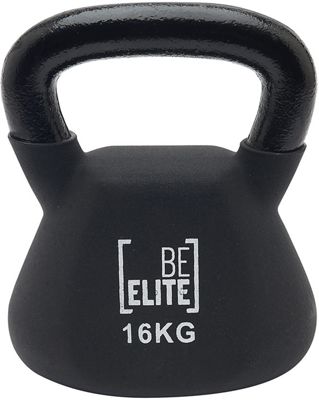 BeElite Half Neoprene Kettlebell 16KG - Black, Black