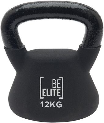 BeElite Half Neoprene Kettlebell 12KG - Black, Black