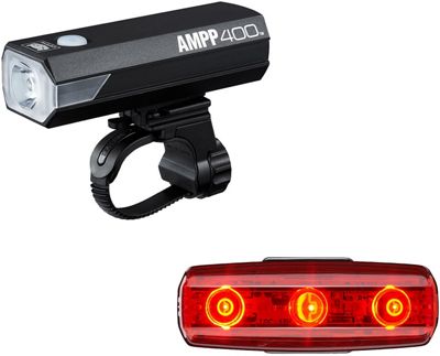 Cateye Ampp 400 & Rapid Micro Light Set - nero, nero