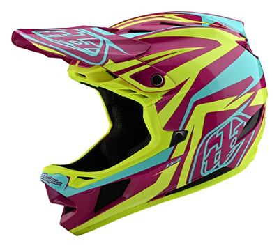Troy Lee Designs D4 Composite Slash Helmet (MIPS)  - Slash Purple-Yellow, Slash Purple-Yellow