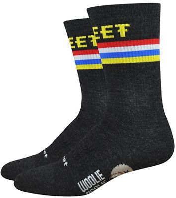 Defeet Woolie Boolie 2 6" Podium Cuff Socks SS20 - Charcoal - S}, Charcoal