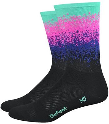 Defeet Aireator 6" Branstormer Ombre Socks SS20 - Black-Celeste - L}, Black-Celeste