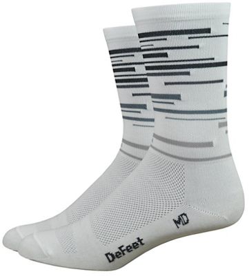 Defeet Aireator 6" DNA Socks SS20 - White-Grey-Black - S}, White-Grey-Black