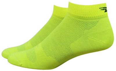 Defeet Levitator Lite 1 D-Logo Socks  - giallo alta visibilità - M, giallo alta visibilità