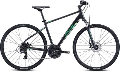 Fuji Traverse 1.7 Urban Bike 2022 - Satin Black - Green - 19", Satin Black - Green