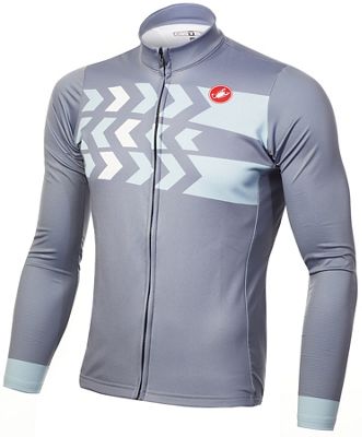 Maglia termica maniche lunghe Castelli Velocissimo (Edizione limitata)  - Vortex Grey-Winter Sky, Vortex Grey-Winter Sky