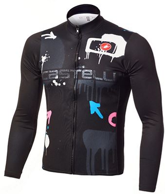 Click to view product details and reviews for Castelli Graffiti Thermal Ls Jersey Dark Print Dark Print.