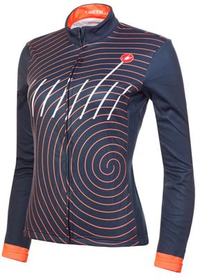 Castelli Women's Ventata Thermal LS Jersey  - Infinity Blue-Pink-White, Infinity Blue-Pink-White