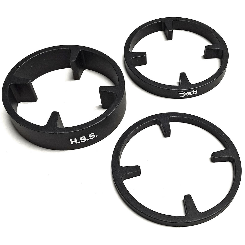 Deda Elementi HSS 50 Alloy Spacers 3pk - Noir - 3/5/10mm, Noir