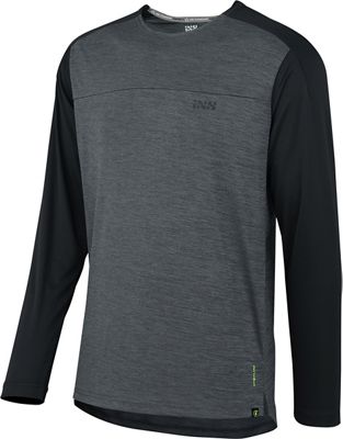 IXS Flow X Long Sleeve Jersey 2021 - Graphite-Solid Black - S}, Graphite-Solid Black