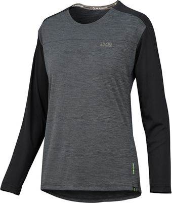 IXS Women's Flow X Long Sleeve Jersey 2021 - Graphite Black - S}, Graphite Black