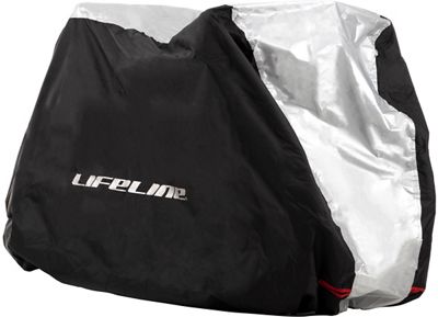 LifeLine Waterproof Double Bike Cover - Black - Two Bike}, Black
