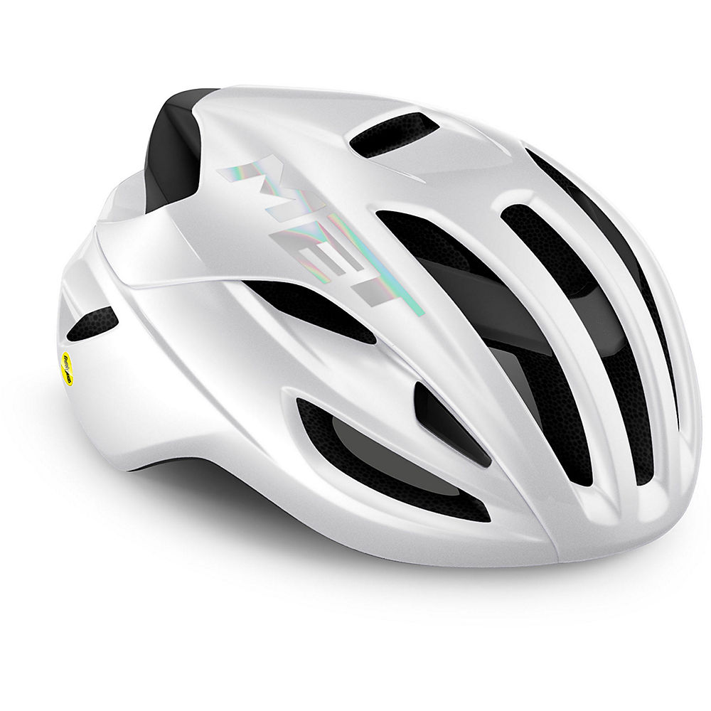 MET Rivale (MIPS) Road Helmet 2021 - White Holographic-Glossy - S}, White Holographic-Glossy