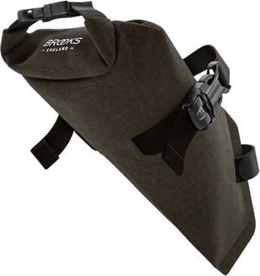 Brooks England Scape Roll Saddle Bag - Mud Green - 1 Litre}, Mud Green