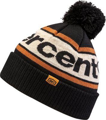 100% Rise Cuff Beanie w-Pom Pom  - nero- grigio - One Size, nero- grigio