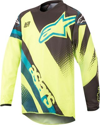 Maglia ragazzi maniche lunghe Alpinestars Racer  - Petrol Yellow Fluo, Petrol Yellow Fluo