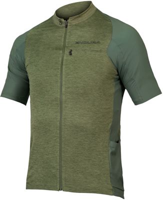 Endura GV500 Reiver Short Sleeve Cycling Jersey - Olive Green - L}, Olive Green