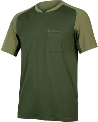Endura GV500 Foyle T Cycling Jersey - Olive Green - S}, Olive Green