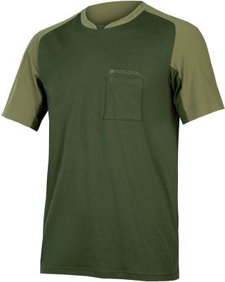 Endura GV500 Foyle T Cycling Jersey - Olive Green - L}, Olive Green