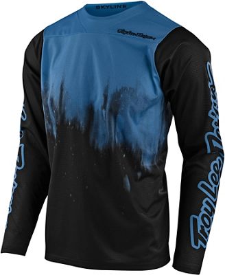 Troy Lee Designs Skyline LS Jersey Diffuze 2021 - Diffuze Blue Bird - Black - XXL, Diffuze Blue Bird - Black