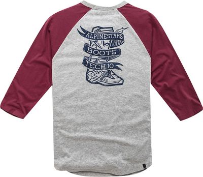 Alpinestars Booted Premium Long Sleeve Tee  - Grey-Red, Grey-Red
