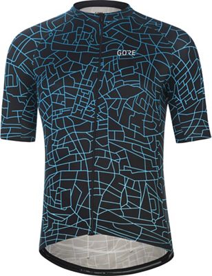 Gore Wear Gotham Cycling Jersey SS21 - Nero/Blu - XL, Nero/Blu