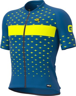 Alé PRR Stars Jersey SS21 - Petrol-Fluo Yellow - M}, Petrol-Fluo Yellow