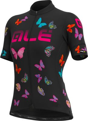 Alé Women's PRR Butterfly Jersey SS21 - BLACK-PINK - XL}, BLACK-PINK