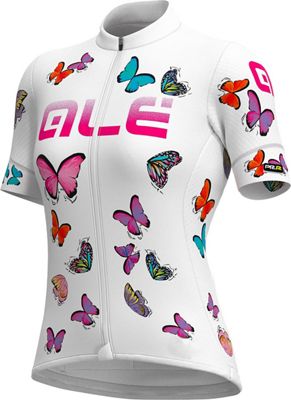 Alé Women's PRR Butterfly Jersey SS21 - White-Black - L}, White-Black