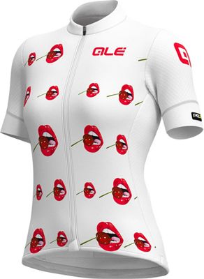 Alé Women's Graphics PRR Smile Summer Jersey SS21 - White-Gold - XXXL}, White-Gold