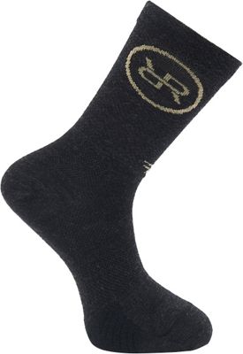 Orro X DeFeet Cyclismo Wool Comp Socks SS21 - Charcoal-Gold - M}, Charcoal-Gold