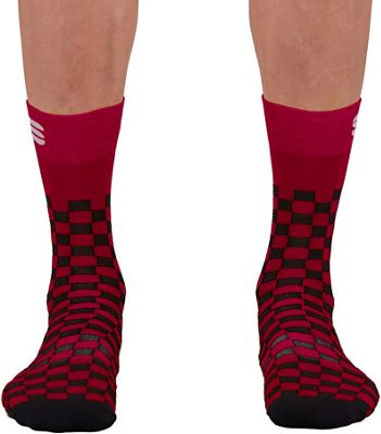Sportful Checkmate Cycling Socks SS21 - Red Rumba-Black - XL, Red Rumba-Black