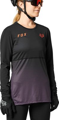 Fox Racing Women's Flexair Long Sleeve Jersey 2021 - Nero/Viola - XL, Nero/Viola