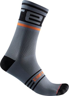 Castelli Prologo 15 Socks - Light Steel Blue-Pop Orange-Black - S/M, Light Steel Blue-Pop Orange-Black