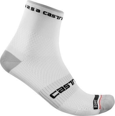 Castelli Rosso Corsa Pro 9 Socks - White - S/M}, White