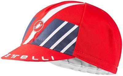 Castelli Hors Categorie Cycling Cap SS21 - Red-Dark Infinity Blue-White - One Size, Red-Dark Infinity Blue-White