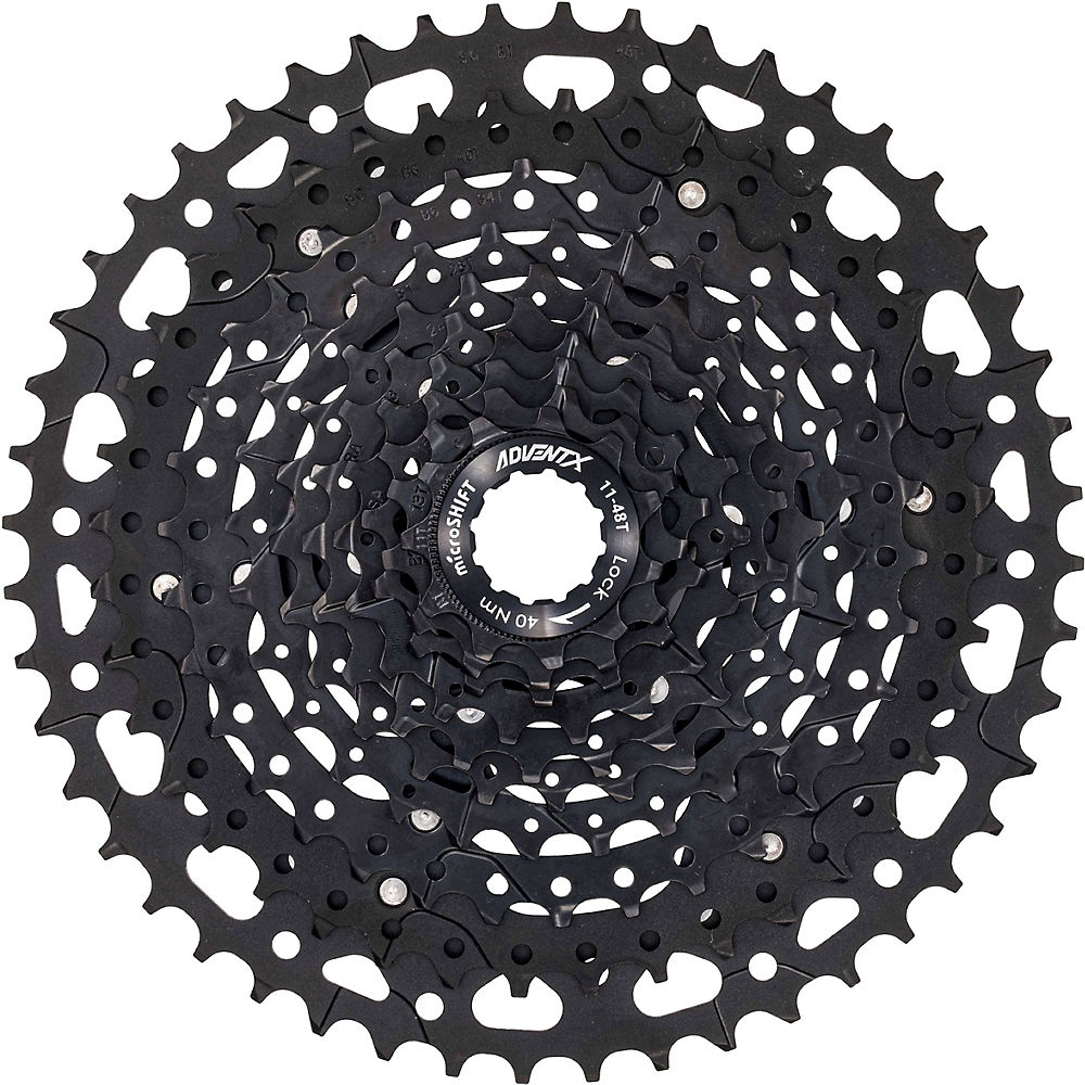 microSHIFT Advent X G104 10 Speed MTB Cassette - Black - 11-48t}, Black