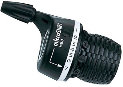 microSHIFT MS25-7R Twist Type 7 Speed Gear Shifter - Black - Right}, Black