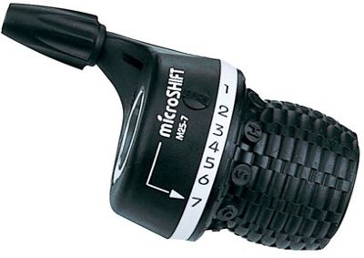 microSHIFT MS25-7R Twist Type 7 Speed Gear Shifter - Black - Right, Black