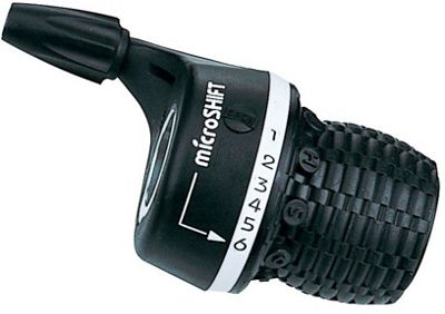 microSHIFT MS25-6R Twist Type 6 Speed Gear Shifter - Black - Right}, Black