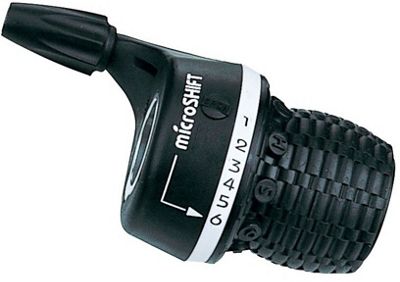 microSHIFT MS25-6R Twist Type 6 Speed Gear Shifter - Black - Right, Black