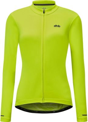 dhb Women's Long Sleeve Jersey 2.0 - Fluro Yellow - UK 14}, Fluro Yellow