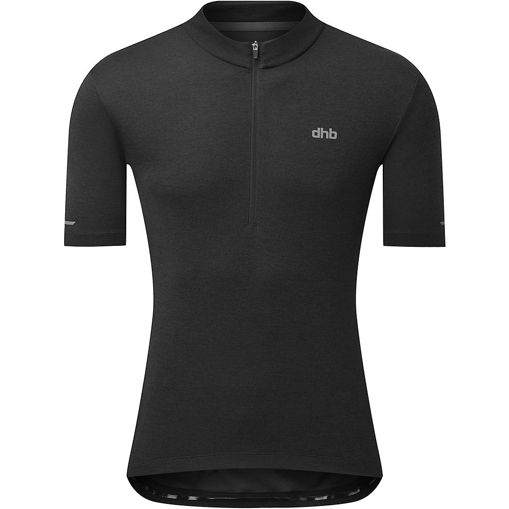 dhb 1-4 Zip Short Sleeve Jersey 2.0 - Black - XL}, Black