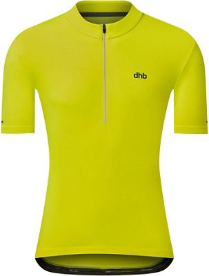 dhb 1-4 Zip Short Sleeve Jersey 2.0 - Fluro Yellow - M}, Fluro Yellow