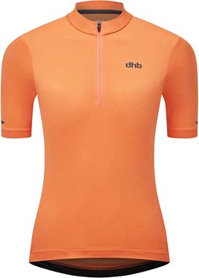 dhb Women's 1-4 Zip Short Sleeve Jersey 2.0 - Nectarine - UK 16}, Nectarine