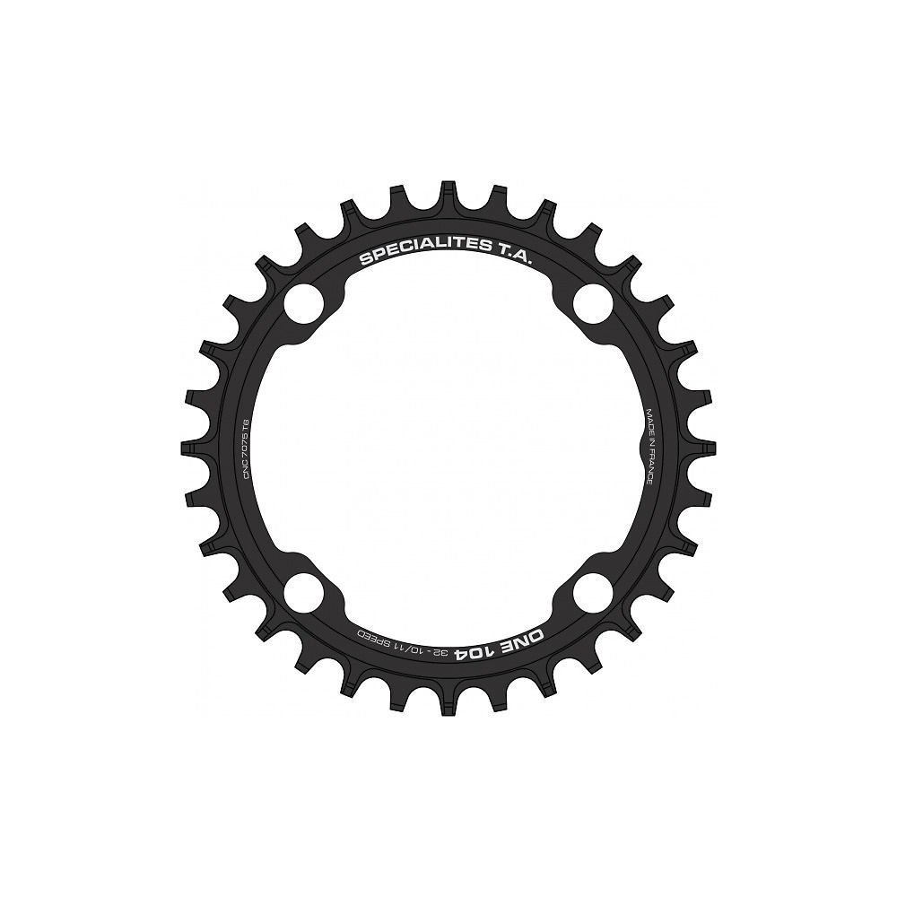 TA One Mountain Bike Chain Ring (104 BCD) - Black - Narrow/Wide, Black