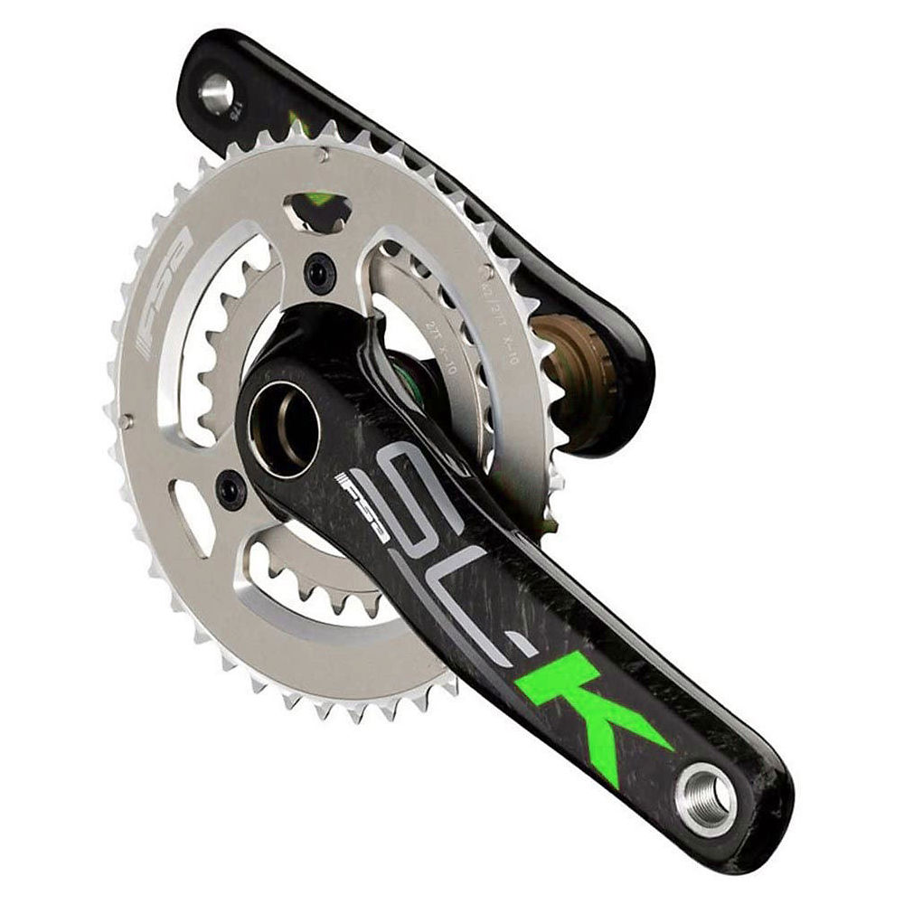FSA SL-K MTB Double 10 Speed Chainset - Noir-Vert - Shimano, Noir-Vert